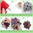 32 Sets Spring Suncatchers Craft Kit Flower Pot DIY Window Art Sun Catchers Stained Glass Ornament Colorful Plant Paper Crafts Home School Classroom Decorations Creative Project Activity Game