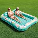 Inflatable Tanning Pool Lounger Float, Stonful 87" x 63" Pool Floats Adult with Pillow & Cup Holder, 4 in 1 Water Filled Inflatable Sun Tan Tub Tanning Bed for Swimming Pool Backyard Beach (Green-XL), X-Large