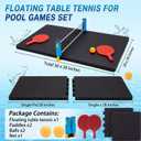 Silipull Floating Table Tennis for Pool Game, Floating Table Top with Net Set Swimming Pool Game with Paddles and Balls for Adult Summer Beach Party Outdoor Fun