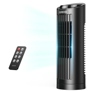 Tower Fan with Remote for Bedroom (2025 New), Quiet Safe Bladeless, Portable Desk Fan with 80° Oscillation, 3 Speeds, 4 Modes, 12H Timer, 13" Table Fan for Home Office kitchen Yoga