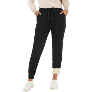 GAYHAY Fleece Lined Sweatpants Women- Winter Warm Sherpa Lined Athletic Joggers Pants with Pockets size XL