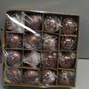 Syhood 16 Pcs Christmas Glass Ball Ornaments Set 2.36" Hanging Glass Bulbs with Loop Hanging String for Christmas Tree Decoration for Holiday Xmas Tree Gifts Home Decor (Brown)