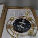 Wall Clock,Silent Quartz Movement Battery Operated with Pendulum,Oversized Metal Modern Large Wall Clocks for Living Room Bedroom Farmhouse Office Kitchen Home Wall Decor-15.3x31.1Inch(Golden Black)