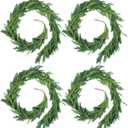 4 Pcs 6 Ft Christmas Norfolk Pine Garlands, Faux Pine Garland, Realistic Green Fake Greenery Garland for Christmas Table, Mantle, Wall, Indoor, Outdoor Holiday Winter Decorations (4, 6 FT)
