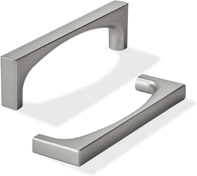 khtumeware 2 Pack Solid Handles 5-Inch(128mm) Brushed Nickel Cabinet Pulls,Heavy Duty for Kitchen Cabinets, Cupboards, Drawers and Bathroom Hardware