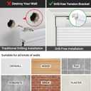 No Drill Cordless Light Filtering Cellular Shades White, 22" W x 36" H