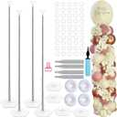 Balloon Column Stand Kit Set of 4, 9 Feet Adjustable Balloon Arch Stand for Floor,Balloon Tower Kit with Base for Baby Shower Birthday Graduation Wedding Christmas Party
