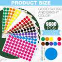Epakh 9600 Pieces 1/2 Inch Round Color Circle Dot Sticker Labels 10 Assorted Colors Coding Adhesive Round Sticker for Marking, Organizing