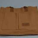 ZHMO Canvas Tote Bag for Brown With Compartments and Pocket,Brown Women's Bags Crossbody Bags Work Laptop Tote Bag Large Satchels Handbag Tote Purse Everyday Shoulder Bag for Travel Nurse Teacher Gift