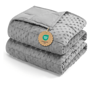 Kivik Breathable Weighted Blanket for Adults, 15 lbs Ultra Soft Minky Dot Heavy Blankets, Reversible Cooling and Warm Blanket for All Seasons, Machine Washable, 60"x80" Queen Size, Grey
