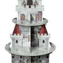 Medieval Knight Cupcake Stand 3 Tiers Castle Birthday Party Cardboard Cupcake Holder Decorations Knight Dessert Tower Party Supplies for Kids Birthday Baby Shower Gender Reveal Decoration