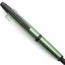 JINHAO 10 Press Fountain Pen, Retractable Metal Pen with Ink Converter (F Nib 0.5mm, Light Pine Green - Black Clip)