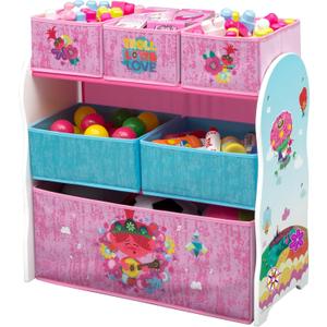 Delta Children Design and Store 6 Bin Toy Storage Organizer, Trolls World Tour