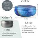 OFUN Large Citronella Candles Outdoor Decorative 55oz, Soy Wax Lemongrass Candle Set 3 Wick, Scented Jar Candle Bulk Up to 240hrs, 3 Pack Summer Camping Candles for Patio Garden Balcony