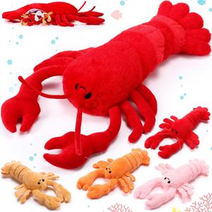 Gemscream 5 Pcs Lobster Stuffed Animal Set 15.75 in Large Stuffed Animals with 4 Baby Lobster Plush Toy for Boy Girl Under the Sea Ocean Party Favor