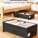 Under Bed Storage with Wheels,2Pack Underbed Shoe Storage Organizer,7.5-10.6 inchTall Adjustable Storage for Underbed with Lids,65L Extra large capacity for Clothes, Blankets,Shoes