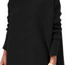 LILLUSORY Women's Mock Turtleneck Sweaters Oversized Long Sleeve Casual Knit Pullover 2026 Tunic Tops Wear with Leggings (Black)