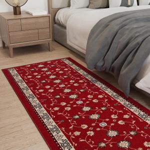 Ottomanson Bedroom Area Rug 31" x 5' – Machine Washable Soft Non-Slip Rug