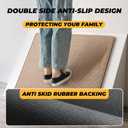 Non-Slip Corner Kitchen Rug - Super Absorbent Braided Floor Mat for Sink Areas, Washable Circular Sector Mat with Rubber Backing, Imitation Linen Kitchen Carpet (Burgundy, Radius 28'')