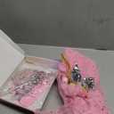 Meland Princess Dress up Clothes for Girl, Princess Cape with Kid Crown Toys, Birthday Gifts for Toddler Girls 3,4,5,6,7,8 (Pink)