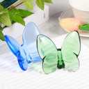 2pcs Crystal Butterfly Figurine,Butterfly Collectibles Glass Art Glass Animals Crystal Wedding Decortion for Home Butterfly Gifts for Women(Blue+Green)