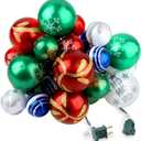 AIRIVO Christmas Tree Lights Ornaments, 28ft 25 Bulb Christmas String Lights Indoor, Christmas Lights Plug in Expandable Wire, Ornaments for Christmas Tree Decorations