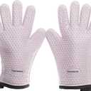 KITCHEN PERFECTION S Silicone Smoker Oven Gloves for Women -Extreme Heat Resistant BBQ Gloves -Handle Hot Food Right on Your Grill Fryer |Waterproof Oven Mitts Cooking Gloves |Superior Set+3 Bonuses