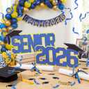 2 x Xuhal 2 Pcs 2026 Senior Sign Glitter Senior 2026 Photo Props Blue and Black 3D Graduation Decorations Grad Night Party Photoshoot Supplies School Graduate Decorations