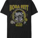 STAR WARS Book Fett Big Boba Men's Tops Short Sleeve Tee Shirt (Black)