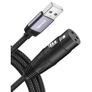 DUKABEL USB Microphone Cable, Upgraded XLR to USB-A Cable with 24bit/96KHz XLR Recording Cable for Podcasting Recording, 1.8M/6FT Mic Adapter for PC, Laptop