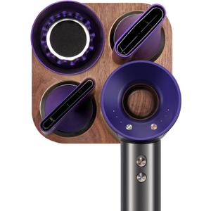 Wood Wall Mount Holder for Dyson Hair Dryer, Wood + Metal Wall Bracket Frame for Dyson Supersonic Hair Dryer. (Walnut) (Brown)