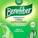 Benefiber On The Go Prebiotic Fiber Supplement Powder for Digestive Health, Daily Powder, Unflavored Stick Packs - 36 Sticks (Pack of 2)