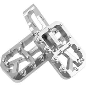 Dirt Bike Foot Pegs for Surron Ultra Bee,Aluminum Alloy Color Nail Suron Pedals for Ultrabee Motorcycle,Wider Non-slip Ebike Rest Footpegs,Silver Body with Silver Spikes