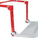 Folding Heavy Duty Tire Step for Truck, SUV and RV Adjustable Tire Mounted Step Fit Most Tire from 10.2 to 14.4, Rated up to 300 Lbs, Shark Jaw Shape Non-Slip Design, Red