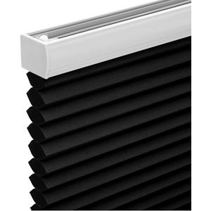 Cordless Cellular Shades,Blackout Honeycomb Shades for Windows,Pull Down Pleated Blinds,Easy to Install for Indoor Windows and French Doors,Black(Blackout),20" w x 36" h