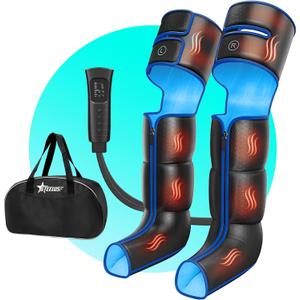 Leg Massager with 3 Level Heat, Air Compression Massager, 6 Modes & 3 Intensities for Foot, Calf & Thigh Muscles Relaxation