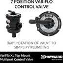 Hayward SP0714T Vari-Flo 7-Position Top-Mount Multiport Valve, 1.5-Inch Ports, for ProGrid & DE Pool Filters