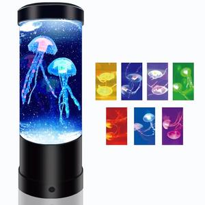 Jellyfish Lamp,7 Color Changing Night Light,USB/Battery Jelly Fish Light Lamp,Aquarium Light Desk Lamp for Home Room Bedroom Office,Jellyfish Tank Table Lamp Present Decor for Girls Boys Kids Adults