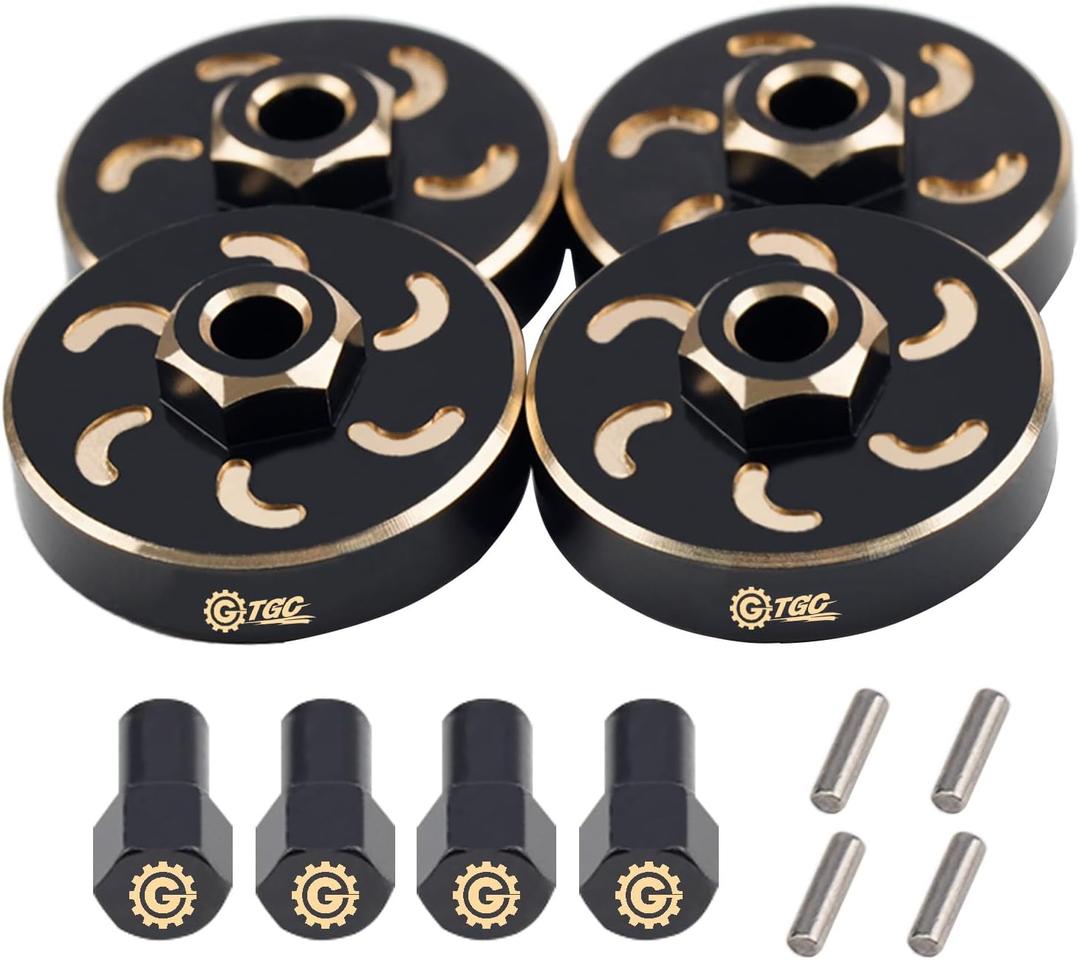 48g RC Brass Wheel Weights Spacers Extended Wheel Hex Hubs Offset for Axial SCX24 1/24 RC Crawler Car Upgrades Accessories (4PCS)