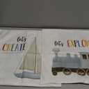 KAIOUS Sailboat Train Pillow Covers, Sailboat Train Throw Pillows Cover Cushion Cases Decor for Kids Toddler Girls Boys Room Bed Nursery 18x18 Inches Set of 2