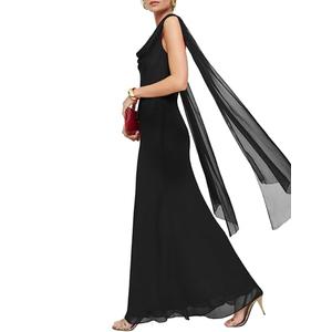 Parthea Women's Summer Formal Wedding Guest Dresses Sleeveless Backless Long Elegant Evening Party Maxi Bodycon Dress Black XL