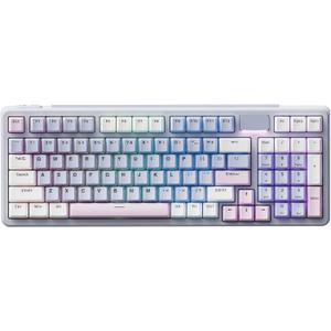 Rapoo V700DIY-98 Wireless Mechanical Keyboard, BT5.0 + 2.4GHz, Hot Swappable Custom Gaming Keyboard, Speed Silver Linear Switch, 16.8M Per-Key RGB, Gasket Mount, Creamy Sound, Full Anti-Ghosting, Pink