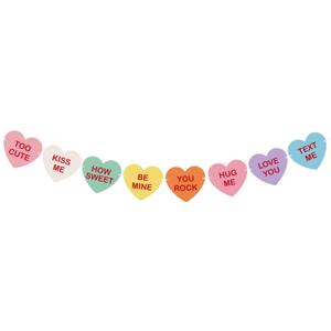 TUPARKA Valentine Conversation Candy Hearts Banner Valentine Candy Hearts Sayings Garland for Valentines Decoration Party Supplies