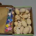 Worgree Easter Egg Painting Kit, 24pcs Wooden Eggs and Bunny for Easter Crafts Basket Stuffers Gifts for Kids Toddlers Boys Girls Ages 4-8 8-12 Birthday Party Favors Classroom Prizes DIY Decor