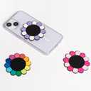 3 x metisinno Magnetic Base Compatible with PopSocket Phone Grips and iPhone MagSafe Cases, Purple & White Sunflower Pattern