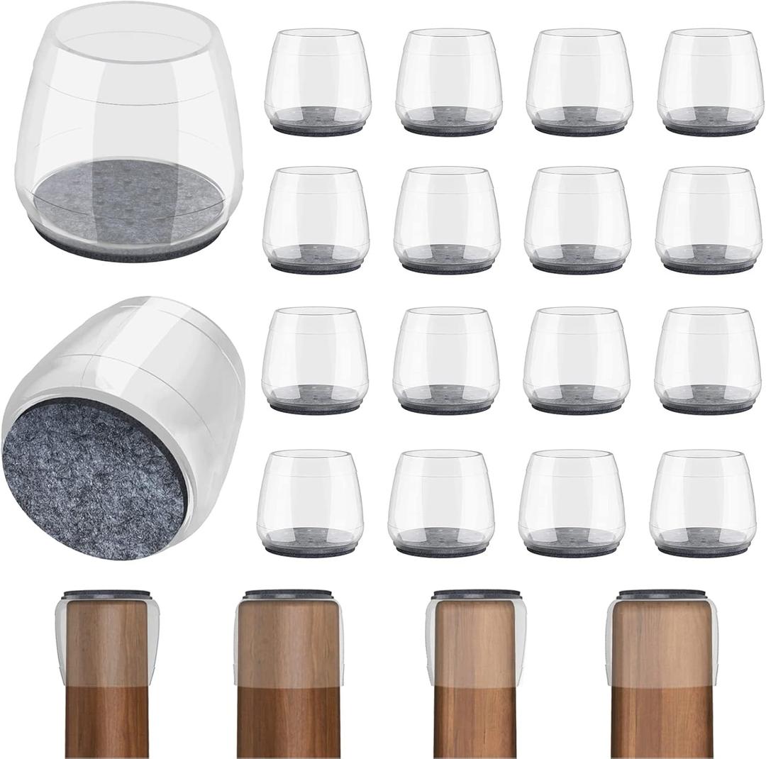 Extra Large Chair Leg Floor Protectors, 8 Pcs Silicone Furniture Pads for Hardwood Floors, for Protect Chair feet & Wooden Floors, Easy to Moving, (Fit 2.36-3.03", Clear).