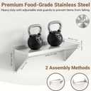 Stainless Steel Shelf with Reversible Brackets,12"x24"