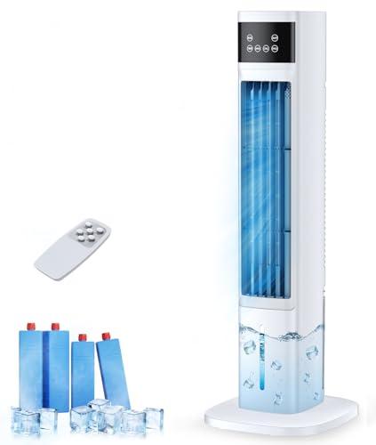 Evaporative Air Cooler, [9.5L large Water Tank]3-in-1 Portable Air Conditioners for Room, 3 Speeds, Fast Cooling Portable AC Unit w/7H Timer/Remote, Quiet Swamp Cooler for Bedroom Office