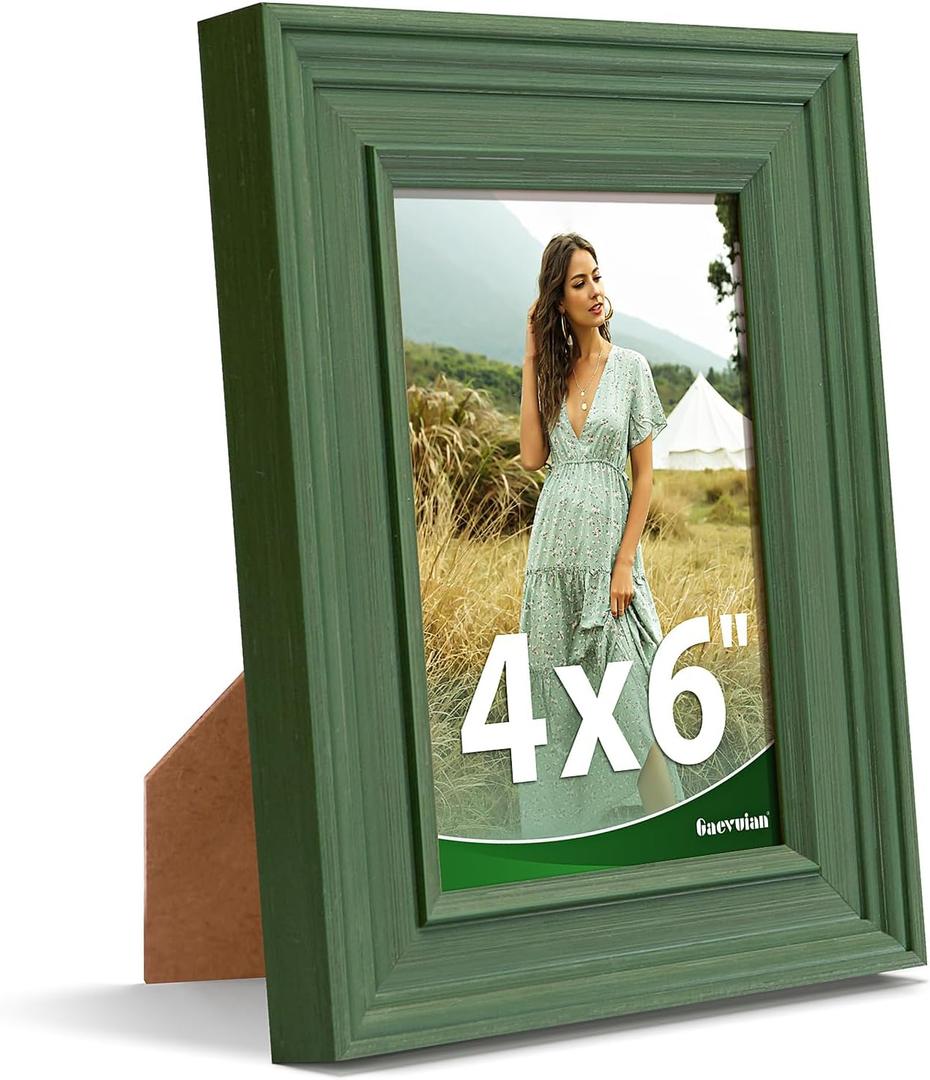4x6 Picture Frame, High Definition Glass for Photo Frame 4x6, Vintage Picture Frames 4 x6 Rustic Distressed Pattern, Wall and Tabletop Display, Teal Green 1Pack