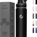 Sports Water Bottle 22oz, Insulated Water Bottle with Handle,Stainless Steel,Simple Modern,Suitable for Travel, School, Boy, Girl(Black)